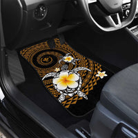 Hawaiian Plumeria Turtle Tribal Spiral Polynesian Tattoo Car Mats Gold Color LT03 - Polynesian Pride