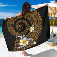 Hawaiian Plumeria Turtle Tribal Spiral Polynesian Tattoo Sarong Gold Color LT03 One Size 44 x 66 inches Gold - Polynesian Pride