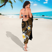 Hawaiian Plumeria Turtle Tribal Spiral Polynesian Tattoo Sarong Gold Color LT03 - Polynesian Pride