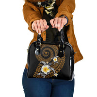 Hawaiian Plumeria Turtle Tribal Spiral Polynesian Tattoo Shoulder Handbag Gold Color LT03 One Size Gold - Polynesian Pride