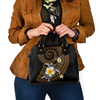 Hawaiian Plumeria Turtle Tribal Spiral Polynesian Tattoo Shoulder Handbag Gold Color LT03 - Polynesian Pride