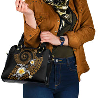 Hawaiian Plumeria Turtle Tribal Spiral Polynesian Tattoo Shoulder Handbag Gold Color LT03 - Polynesian Pride