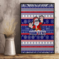 Custom American Samoa Christmas Canvas Wall Art Samoan Coat of Arms and Cool Santa Ornament Style LT03 - Polynesian Pride