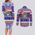 Custom American Samoa Christmas Couples Matching Long Sleeve Bodycon Dress and Long Sleeve Button Shirts Samoan Coat of Arms and Cool Santa Ornament Style LT03 - Polynesian Pride