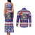 Custom American Samoa Christmas Couples Matching Tank Maxi Dress and Long Sleeve Button Shirts Samoan Coat of Arms and Cool Santa Ornament Style LT03 - Polynesian Pride