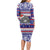 Custom American Samoa Christmas Long Sleeve Bodycon Dress Samoan Coat of Arms and Cool Santa Ornament Style LT03 - Polynesian Pride