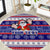 Custom American Samoa Christmas Round Carpet Samoan Coat of Arms and Cool Santa Ornament Style LT03 Blue - Polynesian Pride