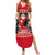 Papua New Guinea Christmas Family Matching Summer Maxi Dress and Hawaiian Shirt Santa With Flag Of PNG Polynesian Tribal Xmas Vibe LT03 Mom's Dress Red - Polynesian Pride