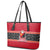 Papua New Guinea Christmas Leather Tote Bag Santa With Flag Of PNG Polynesian Tribal Xmas Vibe LT03 - Polynesian Pride