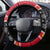 Papua New Guinea Christmas Steering Wheel Cover Santa With Flag Of PNG Polynesian Tribal Xmas Vibe