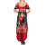 Papua New Guinea Christmas Summer Maxi Dress Santa With Flag Of PNG Polynesian Tribal Xmas Vibe LT03 - Polynesian Pride