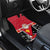 Custom Papua New Guinea Christmas Car Mats Santa With Flag Of PNG Polynesian Tribal Xmas Vibe LT03 - Polynesian Pride