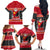 Custom Papua New Guinea Christmas Family Matching Off Shoulder Long Sleeve Dress and Hawaiian Shirt Santa With Flag Of PNG Polynesian Tribal Xmas Vibe LT03 - Polynesian Pride