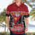 Custom Papua New Guinea Christmas Hawaiian Shirt Santa With Flag Of PNG Polynesian Tribal Xmas Vibe LT03 - Polynesian Pride