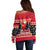 Custom Papua New Guinea Christmas Off Shoulder Sweater Santa With Flag Of PNG Polynesian Tribal Xmas Vibe LT03 - Polynesian Pride