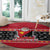 Custom Papua New Guinea Christmas Round Carpet Santa With Flag Of PNG Polynesian Tribal Xmas Vibe LT03 - Polynesian Pride