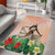 Woman Polynesian Tattoos Area Rug Tropical Flower - Peach Fuzz Color