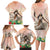 Woman Polynesian Tattoos Family Matching Long Sleeve Bodycon Dress and Hawaiian Shirt Tropical Flower - Peach Fuzz Color