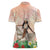 Woman Polynesian Tattoos Women Polo Shirt Tropical Flower - Peach Fuzz Color