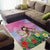 Woman Polynesian Tattoos Area Rug Tropical Flower - Sweets Vibrant Color