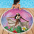 Woman Polynesian Tattoos Beach Blanket Tropical Flower - Sweets Vibrant Color