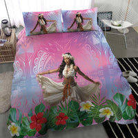 Woman Polynesian Tattoos Bedding Set Tropical Flower - Sweets Vibrant Color LT03 - Polynesian Pride