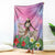 Woman Polynesian Tattoos Blanket Tropical Flower - Sweets Vibrant Color