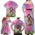 Woman Polynesian Tattoos Family Matching Off Shoulder Maxi Dress and Hawaiian Shirt Tropical Flower - Sweets Vibrant Color