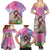 Woman Polynesian Tattoos Family Matching Summer Maxi Dress and Hawaiian Shirt Tropical Flower - Sweets Vibrant Color