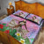 Woman Polynesian Tattoos Quilt Bed Set Tropical Flower - Sweets Vibrant Color