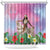 Woman Polynesian Tattoos Shower Curtain Tropical Flower - Sweets Vibrant Color