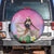 Woman Polynesian Tattoos Spare Tire Cover Tropical Flower - Sweets Vibrant Color