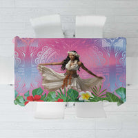 Woman Polynesian Tattoos Tablecloth Tropical Flower - Sweets Vibrant Color LT03 Vibrant Gradient - Polynesian Pride