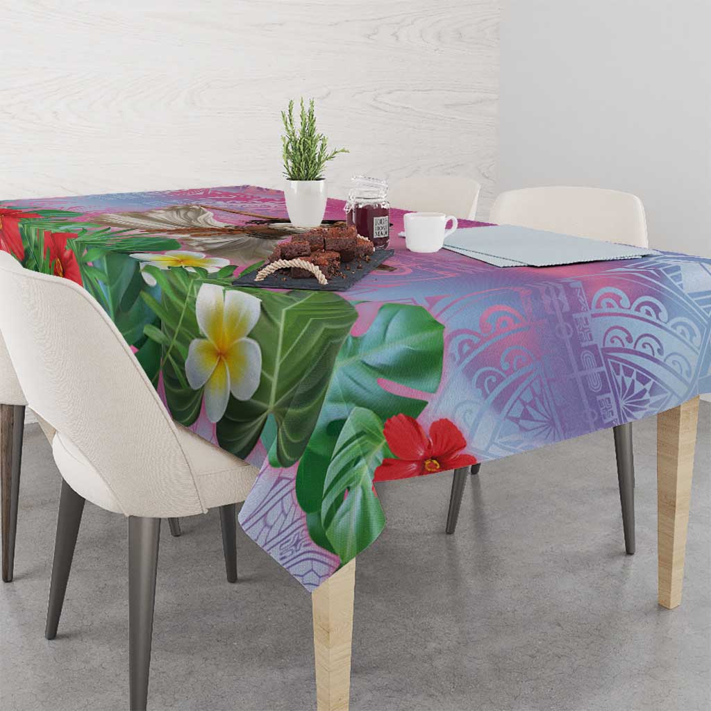 Woman Polynesian Tattoos Tablecloth Tropical Flower - Sweets Vibrant Color LT03 - Polynesian Pride