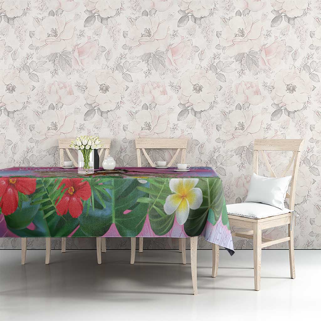 Woman Polynesian Tattoos Tablecloth Tropical Flower - Sweets Vibrant Color LT03 - Polynesian Pride