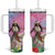 Woman Polynesian Tattoos Tumbler With Handle Tropical Flower - Sweets Vibrant Color