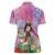 Woman Polynesian Tattoos Women Polo Shirt Tropical Flower - Sweets Vibrant Color