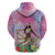 Woman Polynesian Tattoos Zip Hoodie Tropical Flower - Sweets Vibrant Color