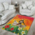 Woman Polynesian Tattoos Area Rug Tropical Flower - Vibrant Hot Color