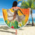 Woman Polynesian Tattoos Beach Blanket Tropical Flower - Vibrant Hot Color