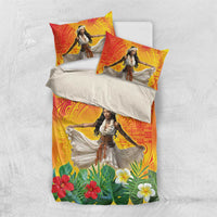 Woman Polynesian Tattoos Bedding Set Tropical Flower - Vibrant Hot Color LT03 US Twin 172cm x 218cm Vibrant Gradient - Polynesian Pride