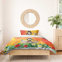 Woman Polynesian Tattoos Bedding Set Tropical Flower - Vibrant Hot Color LT03 - Polynesian Pride