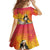 Woman Polynesian Tattoos Family Matching Off Shoulder Maxi Dress and Hawaiian Shirt Tropical Flower - Vibrant Hot Color