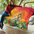 Woman Polynesian Tattoos Quilt Tropical Flower - Vibrant Hot Color