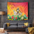 Woman Polynesian Tattoos Tapestry Tropical Flower - Vibrant Hot Color