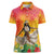 Woman Polynesian Tattoos Women Polo Shirt Tropical Flower - Vibrant Hot Color