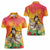 Woman Polynesian Tattoos Women Polo Shirt Tropical Flower - Vibrant Hot Color