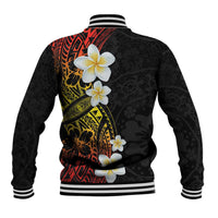 Plumeria Baseball Jacket Polynesian Tribal Frangipani Sunset LT03 - Polynesian Pride