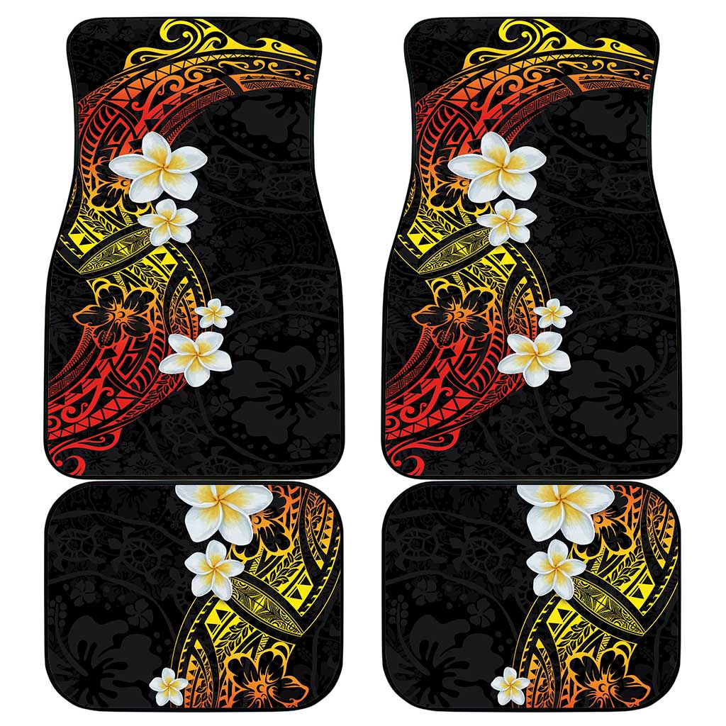Plumeria Car Mats Polynesian Tribal Frangipani Sunset LT03 - Polynesian Pride