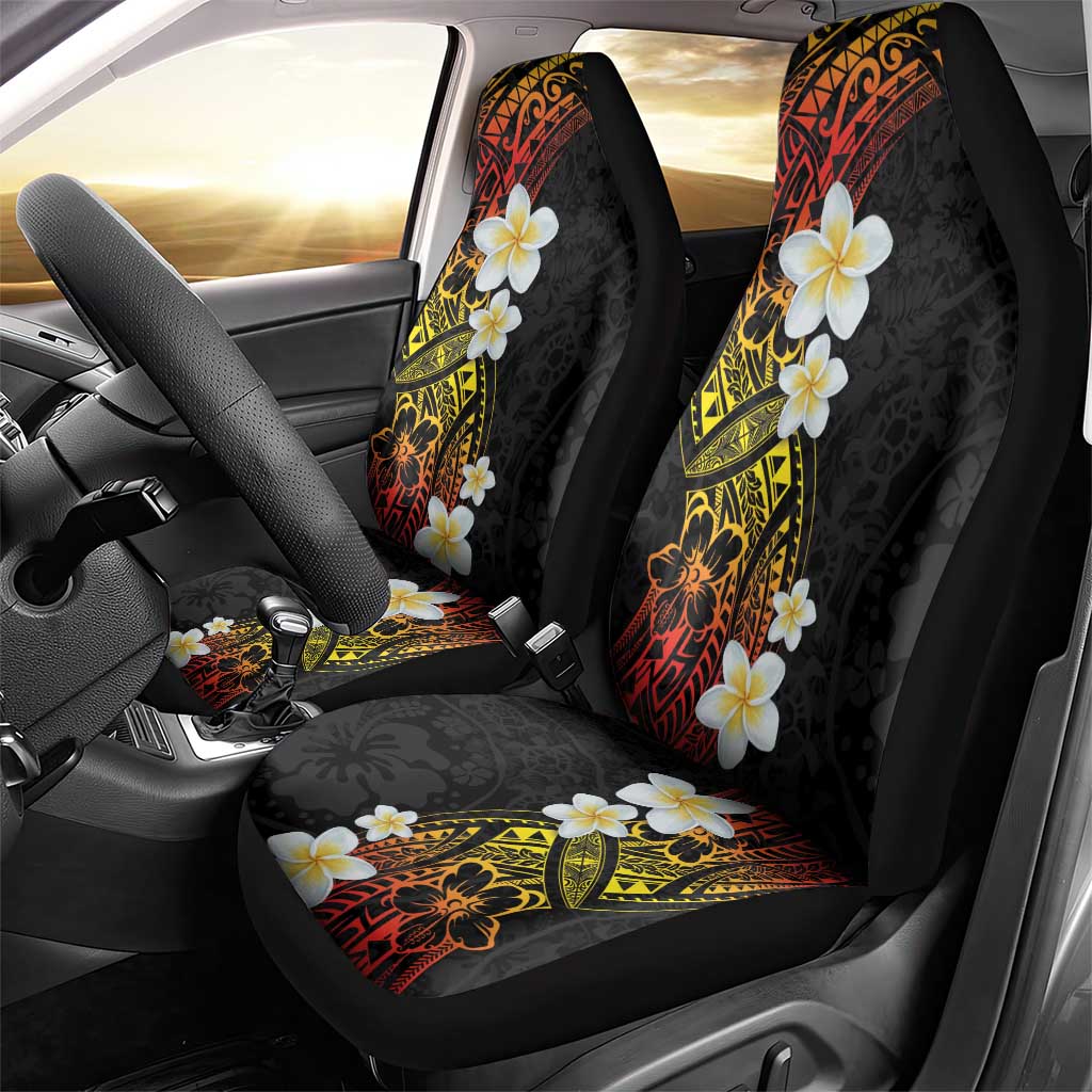 Plumeria Car Seat Cover Polynesian Tribal Frangipani Sunset LT03 - Polynesian Pride